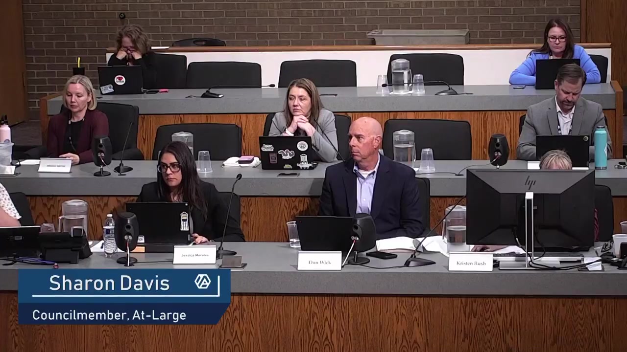 Arvada Council Member Sharon Davis appears during the Sept. 15 council meeting.