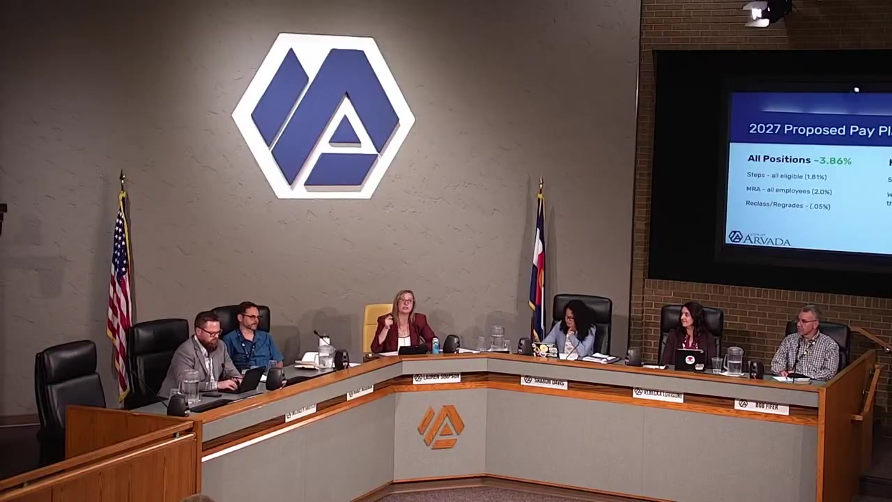 Arvada officials present the proposed 2027 budget during a City Council workshop.