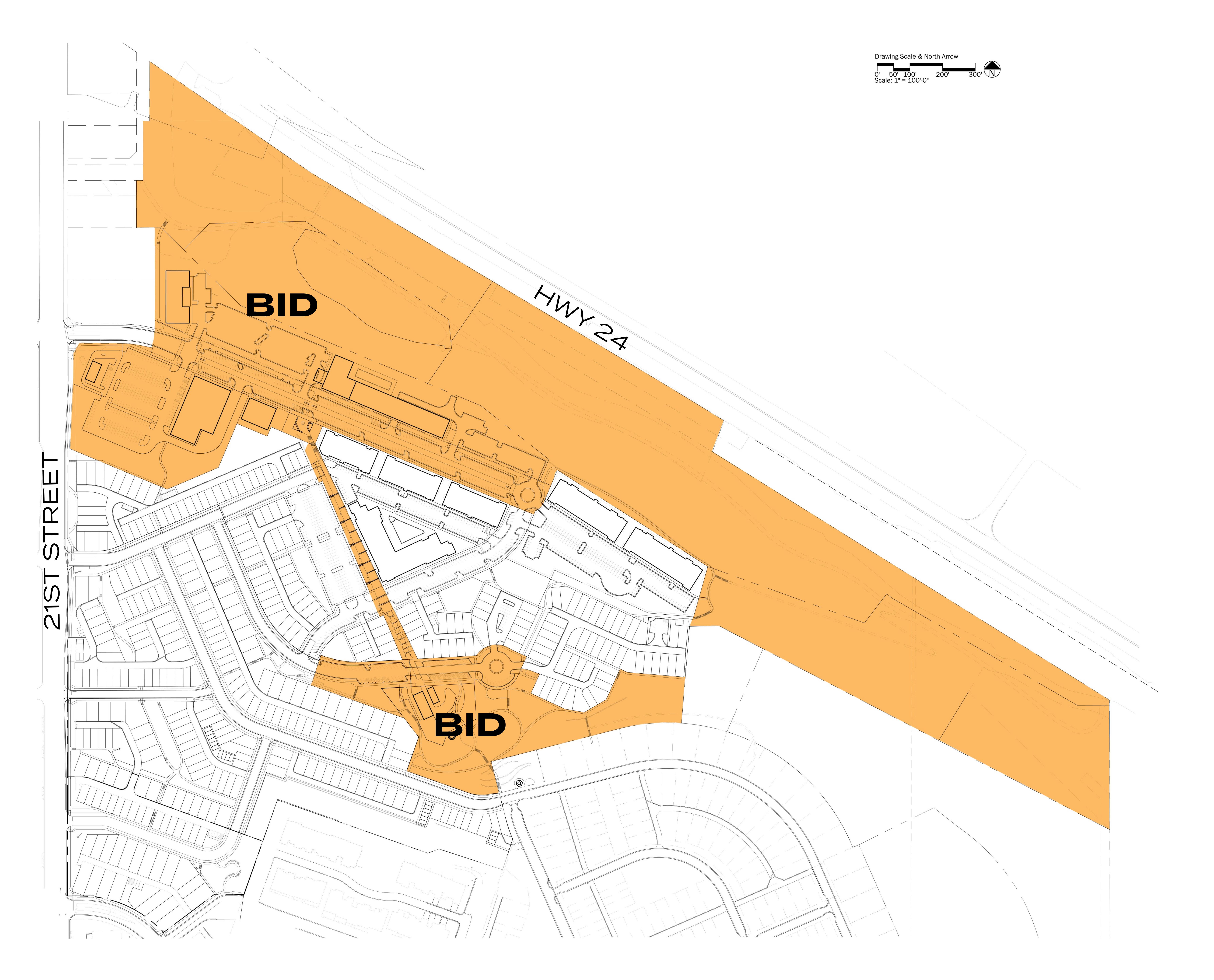 The Gold Hill North operating plan map shades areas labeled “BID.”